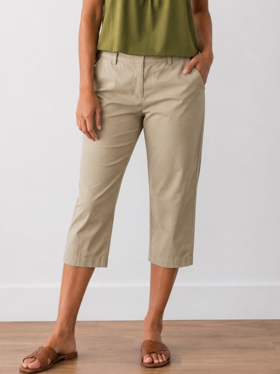 Ricki's Pants - Ricki's Capri Pants Womens Size 8 Beige Stretch Hiking Coastal Golf Academia